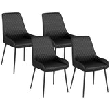 Chaises de cuisine rembourrées, lot de 2 chaises de salle à manger modernes avec capitonnage en losange et pieds en acier pour salle à manger