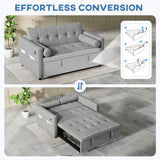 Canapé-lit Convertible, Petit Causeuse Lin Futon pour Salon