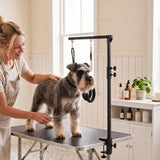 Dog Grooming Arm with Clamp Adjustable Foldable Dog Grooming 2 Loop Noose Small Medium Dogs 18.9