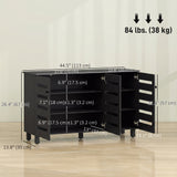 Shoe Cabinet with 3 Slatted Doors, 3-tier Shelving Rack Cabinet with Adjustable Shelves for 15 Pairs of Shoes