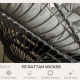 Hanging Egg Chair with Stand, Foldable Wicker Rattan Swing Chair with Thick Cushion