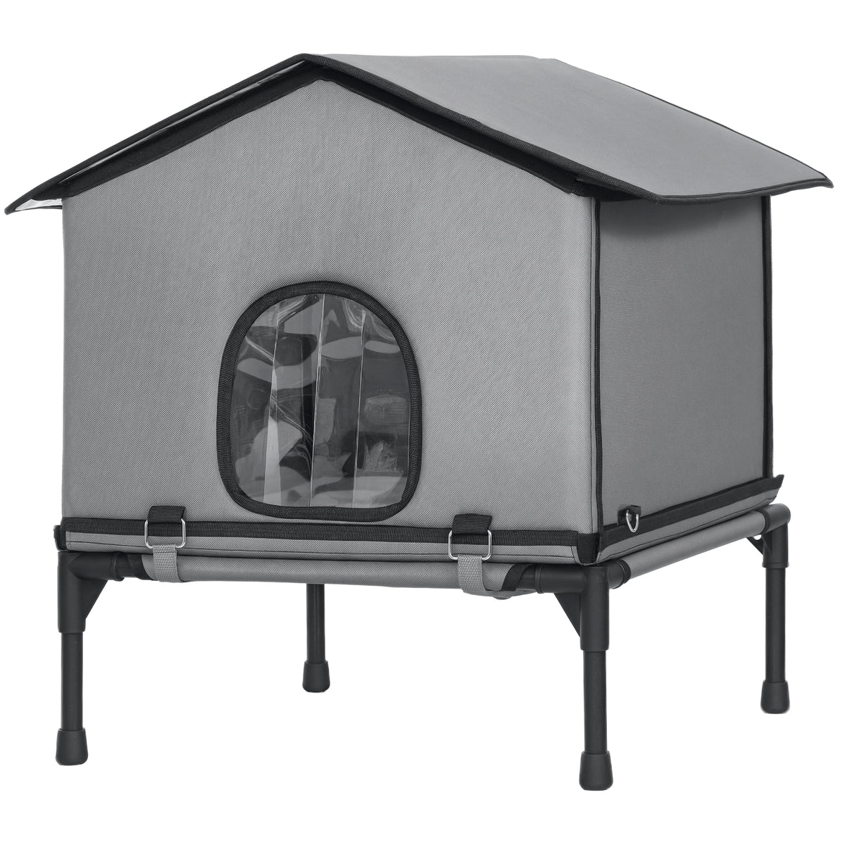 Outdoor Cat House, Foldable Feral Kitty Shelter for Kittens