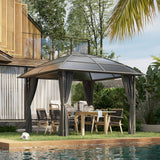 10' x 10' Outdoor Hardtop Gazebo Canopy with UV60+ Polycarbonate Roof, Steel Frame