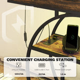 4-Tier Entryway Table with Charging Station LED Lights 39