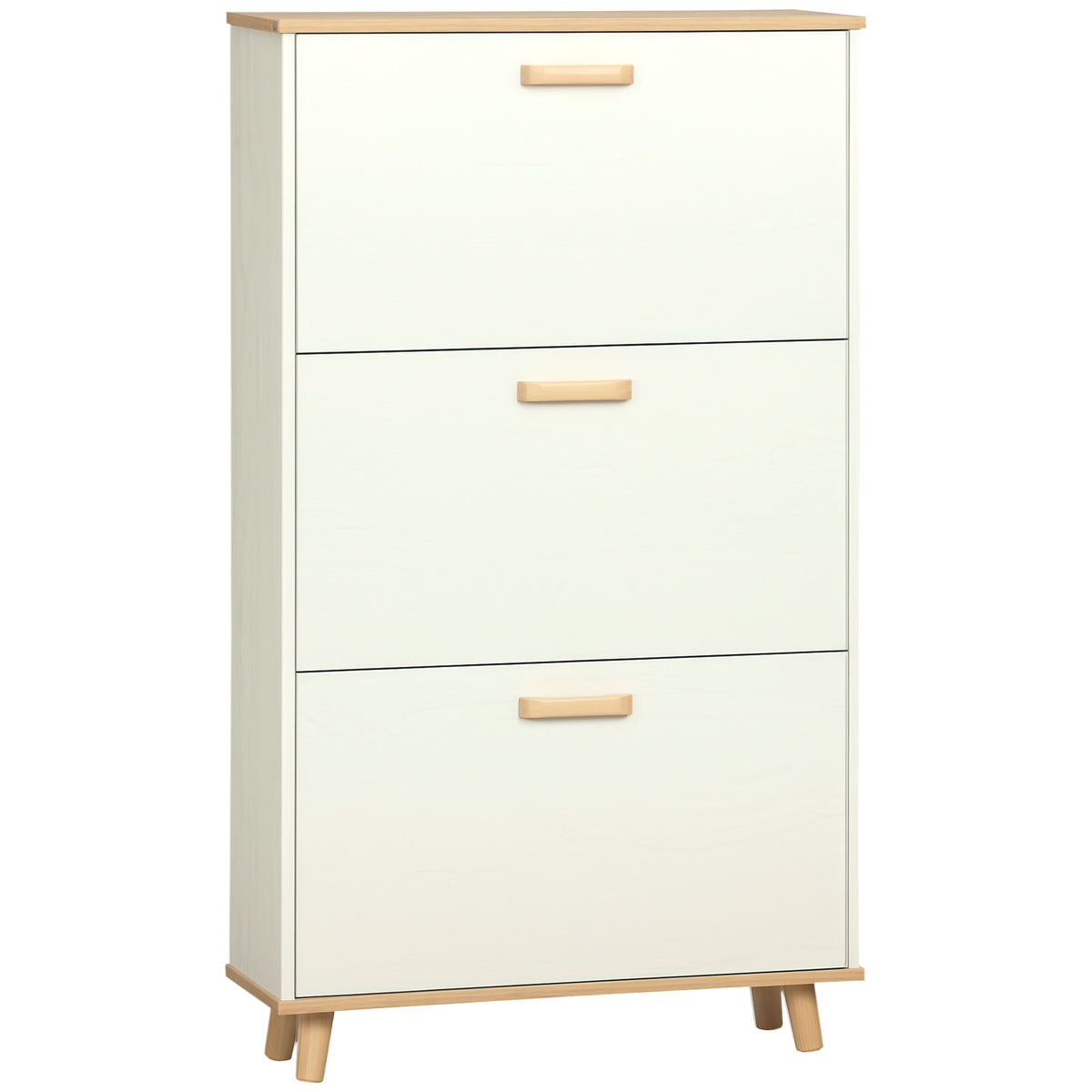 Meuble à chaussures moderne avec 3 tiroirs basculants et étagère réglable, armoire de rangement pour 12 paires de chaussures pour l'entrée