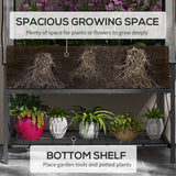 Raised Garden Bed with Cover, Metal Elevated Planter Box with Bottom Shelf and Liner