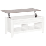 Lift Top Coffee Table with Hidden Storage Compartment and Open Shelves