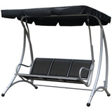 3 Seat Metal Swing Chair Hammock w/ Canopy Cover Heavy Duty Patio Garden Outdoor