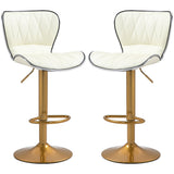 Ensemble de 2 tabourets de comptoir, chaises de bar à hauteur ajustable avec siège pivotant, revêtement en cuir PU