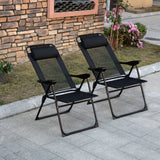Chaises de camping doubles pliables avec inclinaison et appui-tête
