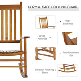 Chaise berçante patio en bois extérieur jardin fauteuil inclinable loisir siège simple bras