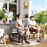 Chaise à bascule coulissante pour patio 2 personnes, causeuse à bascule extérieure, banc de mobilier de jardin