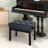 Banc de piano réglable avec rangement et rembourrage en cuir PU souple