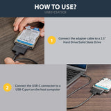 StarTech.com USB C to SATA Adapter - External Hard Drive Connector for