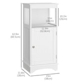 Modern Bathroom Floor Cabinet with Open Shelf, Freestanding Storage Organizer Unit with Single Door for Home Office