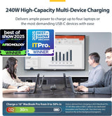 StarTech.com 4-Port USB-C Charging Station, 240W GaN Charger Block for
