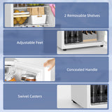 4.5 Cu Ft Mini Fridge with Freezer, Wheels, Adjustable Thermostat