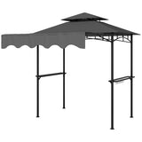 8' x 7.6' Grill Gazebo, 2 Side Shelves, 6 Hooks