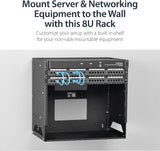 StarTech.com 2-Post 8U Open Frame Wall Mount Network Rack with Built-i