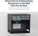 StarTech.com 2-Post 8U Open Frame Wall Mount Network Rack with Built-i
