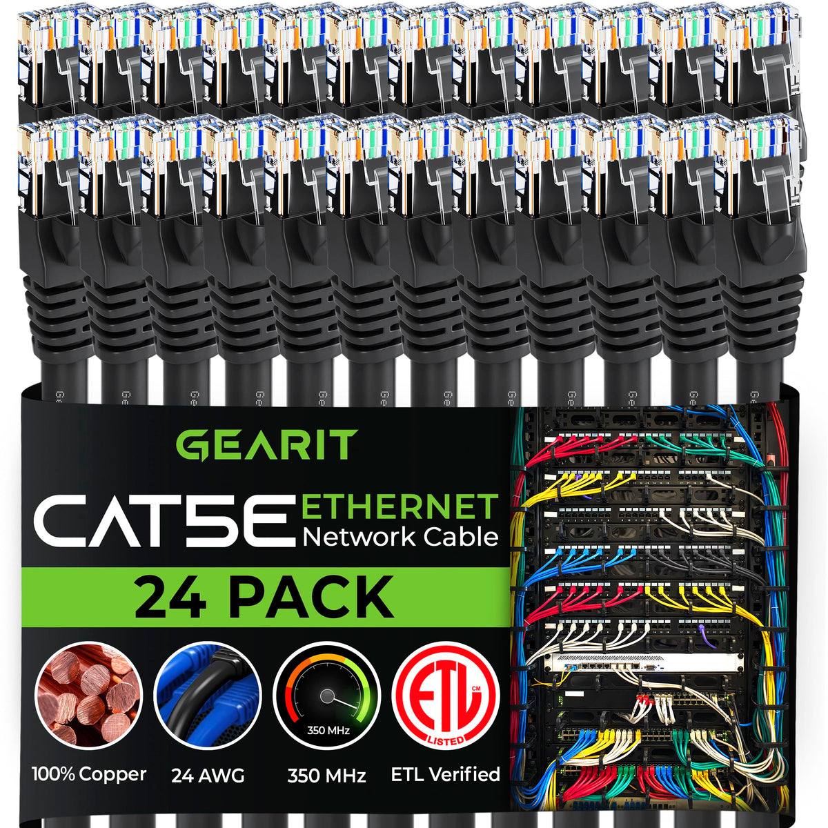 Câble Patch CAT5E Noir Anti-Accroc de 7,6 m