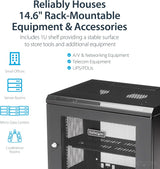StarTech.com 2-Post 9U Wall Mount Network Cabinet w/ 1U Shelf, 19