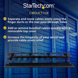 StarTech.com 1U Horizontal Finger Duct Rack Cable Management Panel wit
