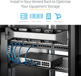 StarTech.com 1U Vented Server Rack Cabinet Shelf - 10in Deep Fixed Can