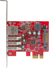 STARTECH 3 Port PCI Express USB 3.0 Card Plus Gigabit Ethernet, Fits S
