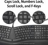 Kensington Pro Fit Ergonomic Wired Split Keyboard, Full Size, Built-in