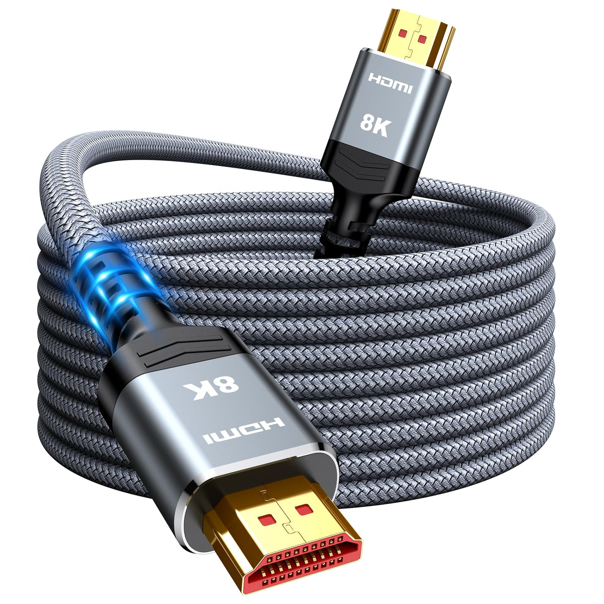 Snowkids 8K Long HDMI Cable 30ft 2.1, Ultra High Speed 48Gbps HDMI-Lea