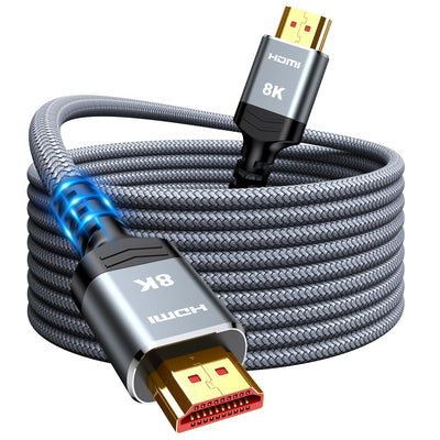 Snowkids 8K Long HDMI Cable 30ft 2.1, Ultra High Speed 48Gbps HDMI-Lea