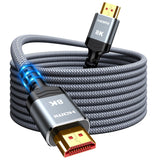 Snowkids Câble HDMI long 8K 9,1 m 2.1, très haute vitesse 48 Gbit/s HDMI-Lea