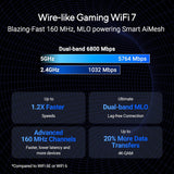 ASUS RT-BE86U BE6800 Dual-Band WiFi 7 Router, Supports 4096-QAM, MLO,