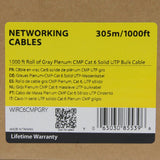 StarTech.com Bulk Cat 6 Ethernet Cable - 1000 ft. - Solid - CMP/FT6 Pl