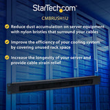 StarTech.com 1U High-density Brush Strip Cable Management Panel, Sturd