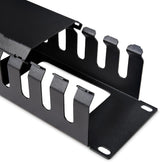 StarTech.com 2U Horizontal Finger Duct Rack Cable Management Panel wit