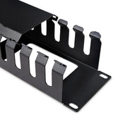 StarTech.com 2U Horizontal Finger Duct Rack Cable Management Panel wit