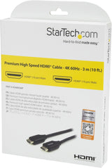 StarTech.com 10ft (3m) Premium Certified HDMI 2.0 Cable with Ethernet