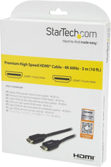 StarTech.com 10ft (3m) Premium Certified HDMI 2.0 Cable with Ethernet