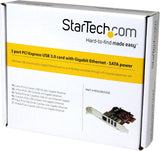 STARTECH 3 Port PCI Express USB 3.0 Card Plus Gigabit Ethernet, Fits S
