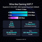 ASUS ROG Strix GS-BE12000 WiFi 7 Tri-Band Router, 12000 Mbps, 20G Wire