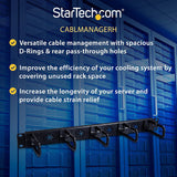 StarTech 5-Pack 1U Vertical Cable Management D-Ring Hooks