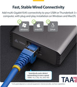 STARTECH USB4 TO ETHERNET ADAPTER, 10GBE, MULTI-GIGABIT, THUNDERBOLT 3 COMPATIBLE, 10GBASE-T/5G/2.5G NIC, 10G ETHERNET ADAPTER, 0.5M USB4 CABLE,