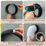 1 ensemble connecteur mural double format noir pour conduit d'évacuation climatiseur portable