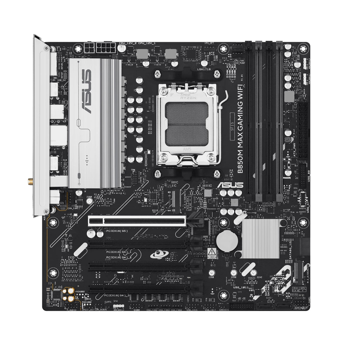 ASUS B850M MAX GAMING WIFI AMD AM5 B850 mATX motherboard, DDR5, PCIe 5