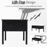 Table basse moderne de 99 cm avec plateau relevable et compartiment de rangement caché