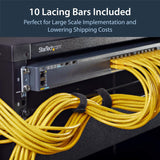 StarTech 10-Pack Horizontal Lacing Bar, Server Rack Cable Management,