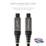 StarTech.com 3.3ft (1m) USB-C Cable, USB 10Gbps, 100W (5A) PD, 8K 60Hz