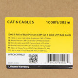 StarTech.com Bulk Cat 6 Ethernet Cable - 1000 ft. - Solid - CMP/FT6 Pl